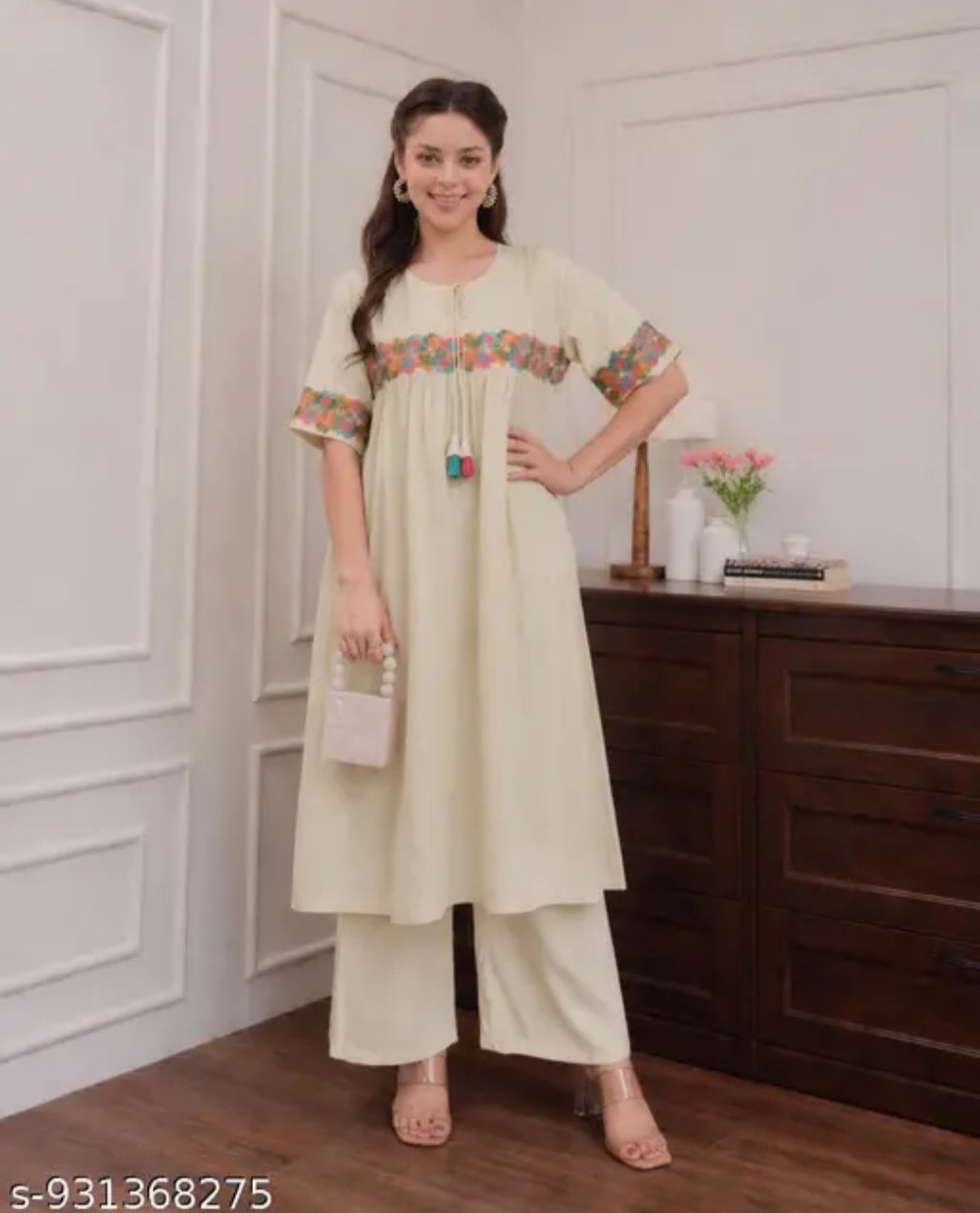 Ivory Floral Lounge Set